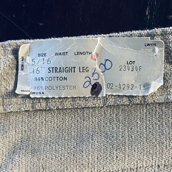 Vintage Funny Girl Gray Velvet Straight Leg Jeans Womens Size 15/16 - Picture 6 of 9